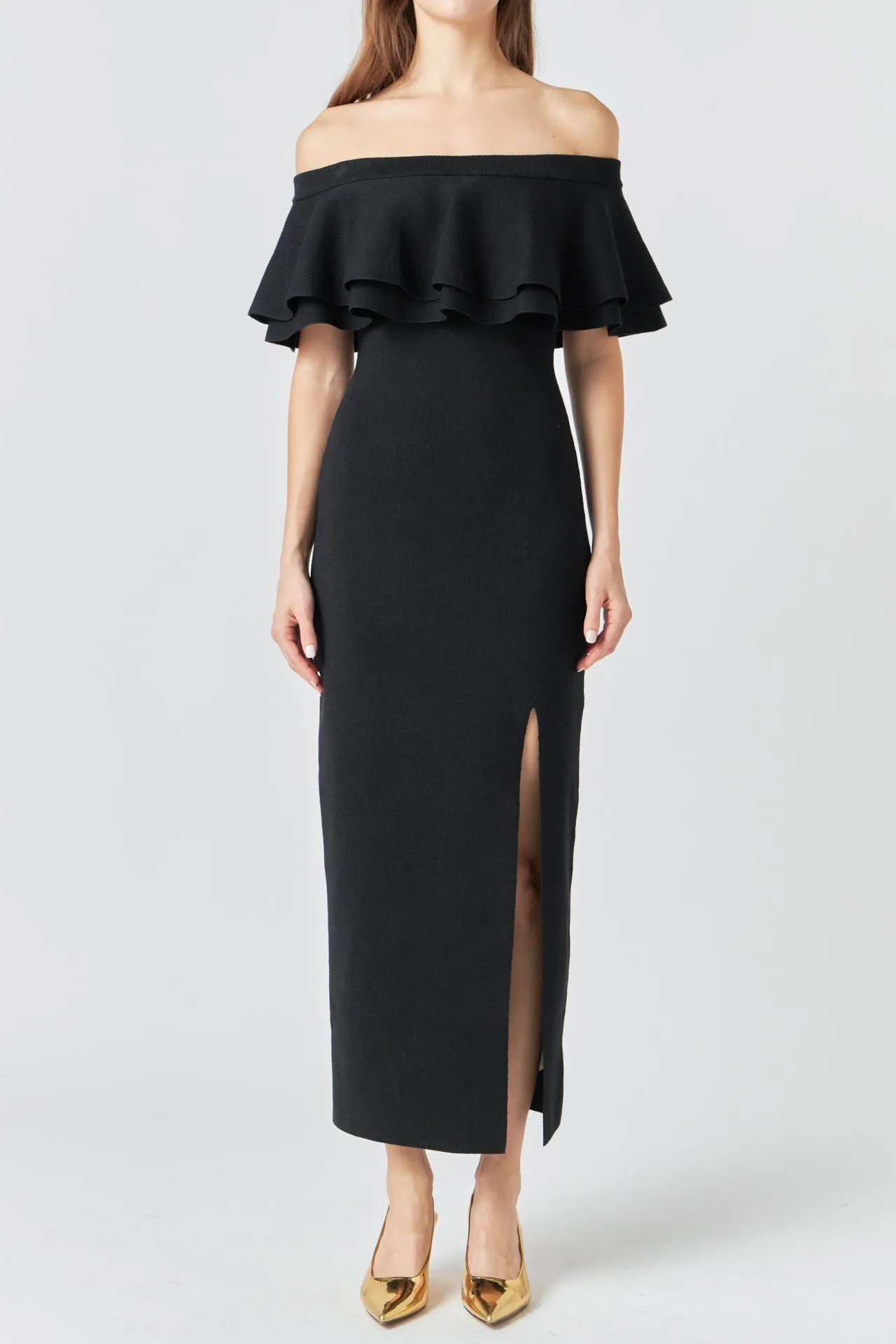 Off the Shoulder Ruffle Maxi Dress sold by Endless Rose product image thumbnail 2