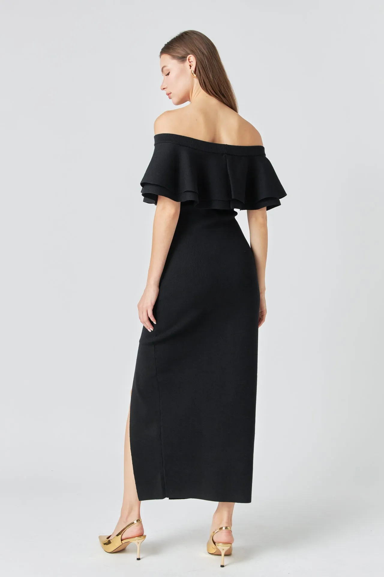 Off the Shoulder Ruffle Maxi Dress sold by Endless Rose product image thumbnail 4