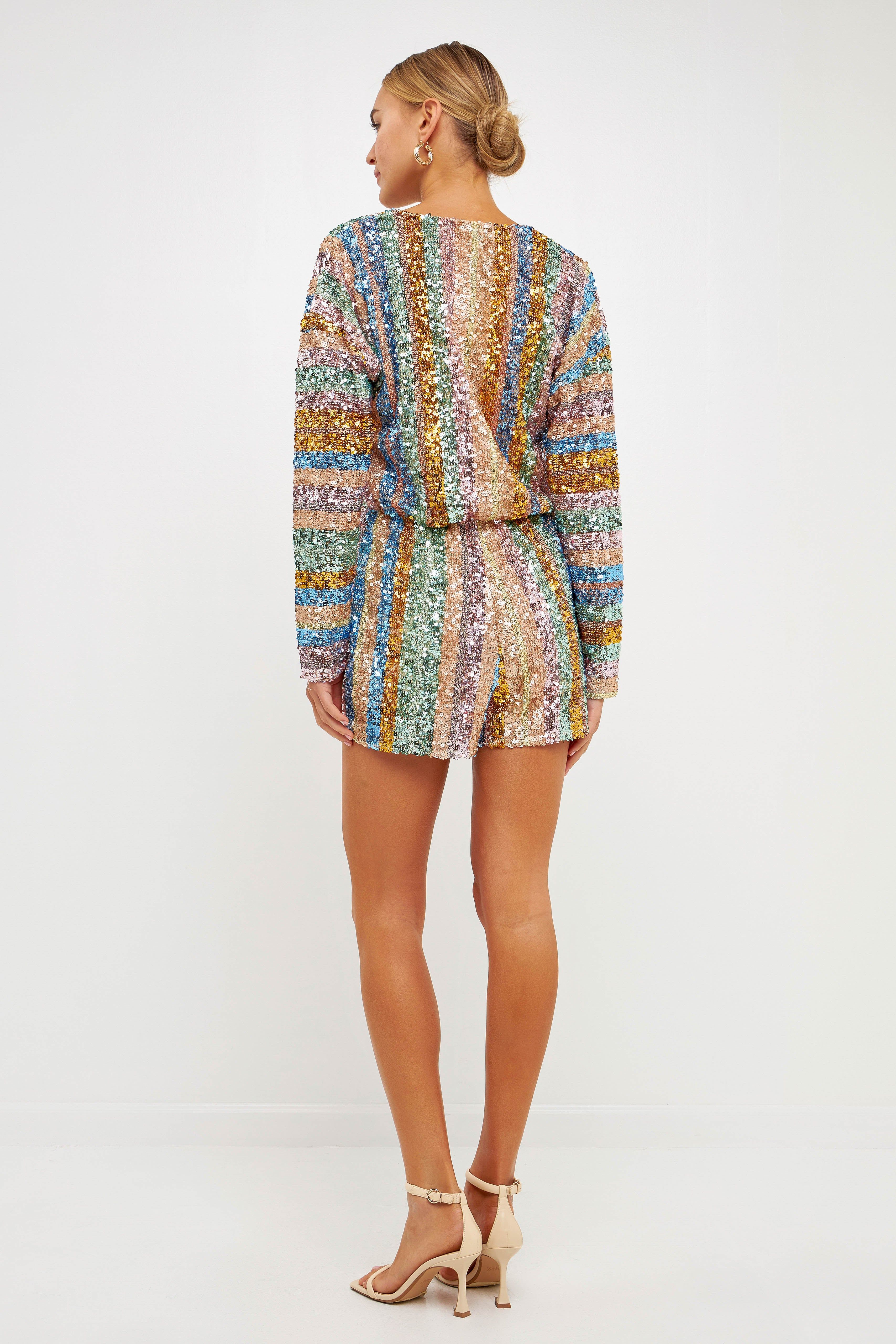 Long Sleeve Sequin Romper sold by Endless Rose product image thumbnail 4