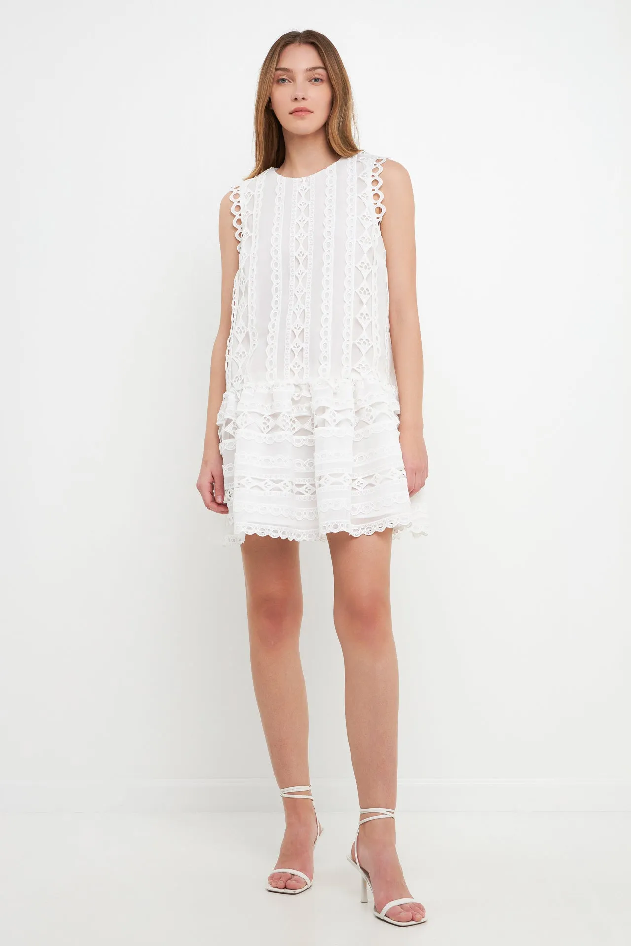 Lace Trim Detail Mini Dress sold by Endless Rose