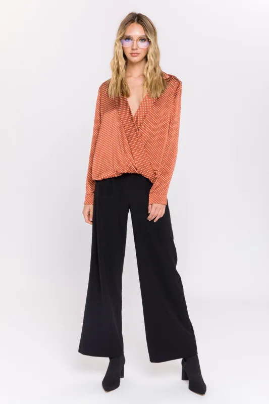 Polka Dot Wrap Shirt sold by Endless Rose