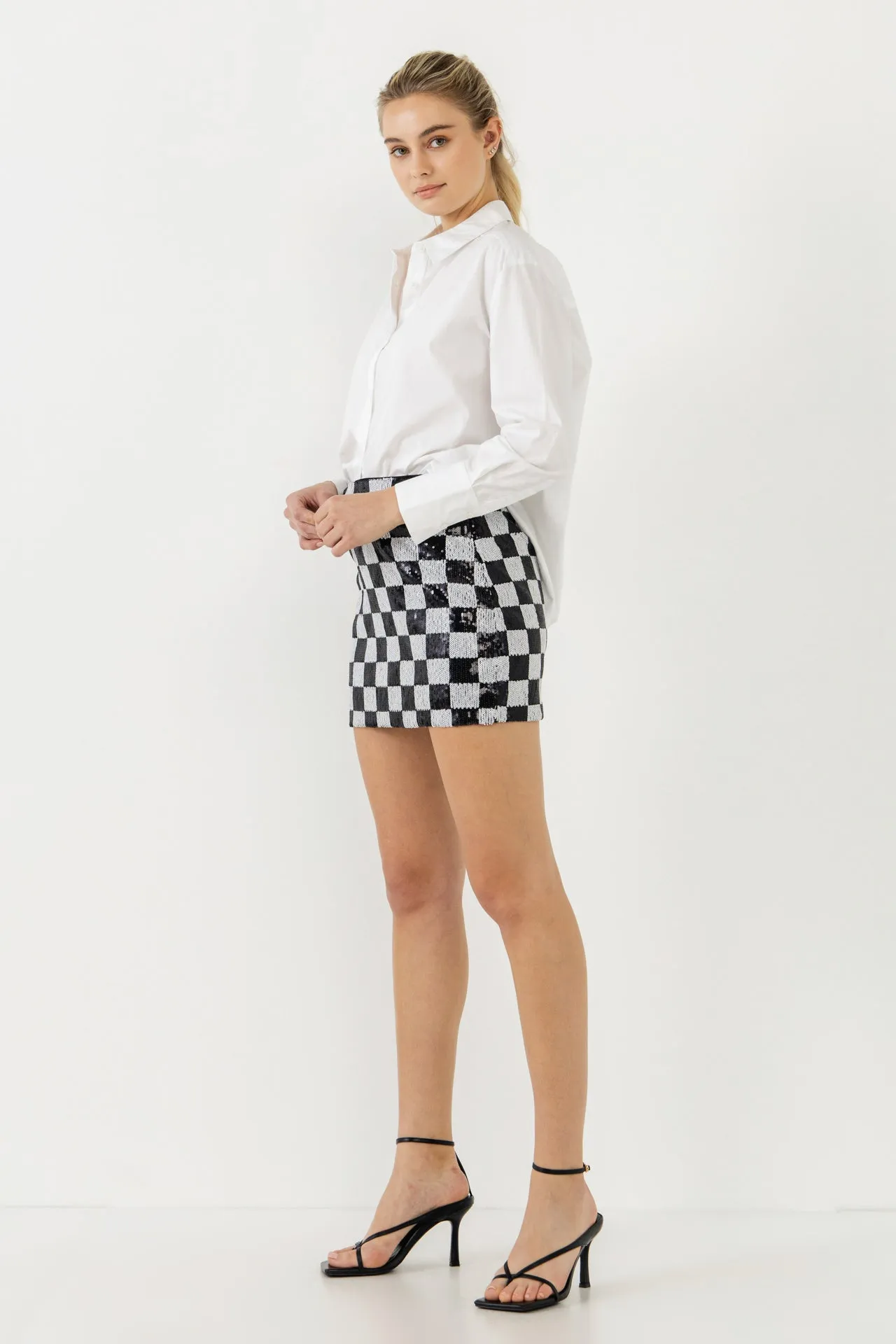 Sequins Check Mini Skirt sold by Endless Rose product image thumbnail 3