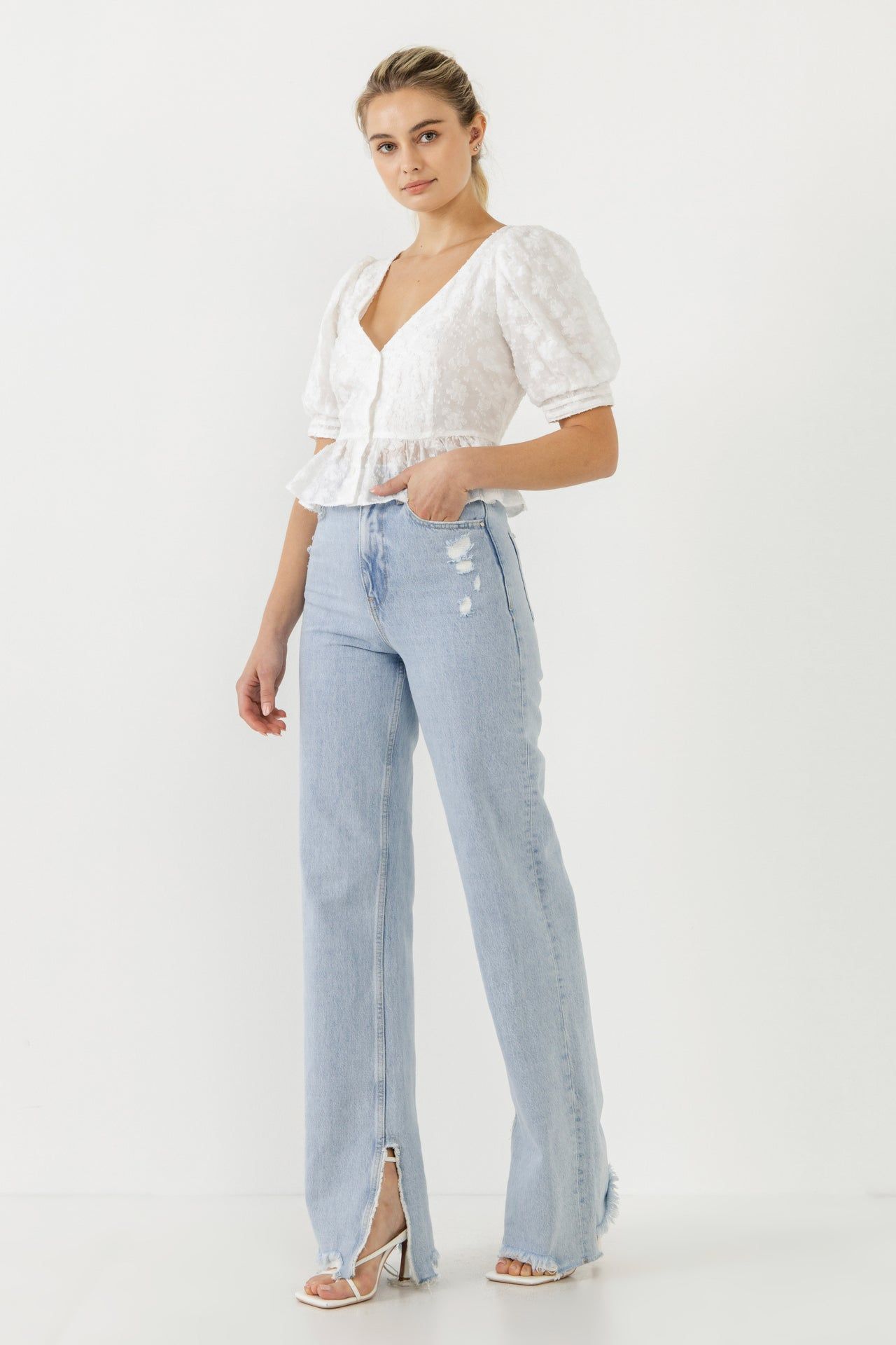 Texture Detail Button Down Top sold by Endless Rose product image thumbnail 3