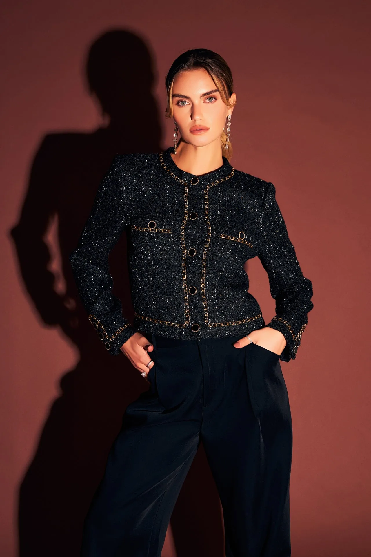 Chain-Trimmed Tweed Jacket sold by Endless Rose product image thumbnail 5