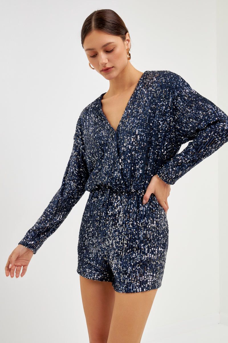 Long Sleeve Sequin Romper sold by Endless Rose product image thumbnail 5