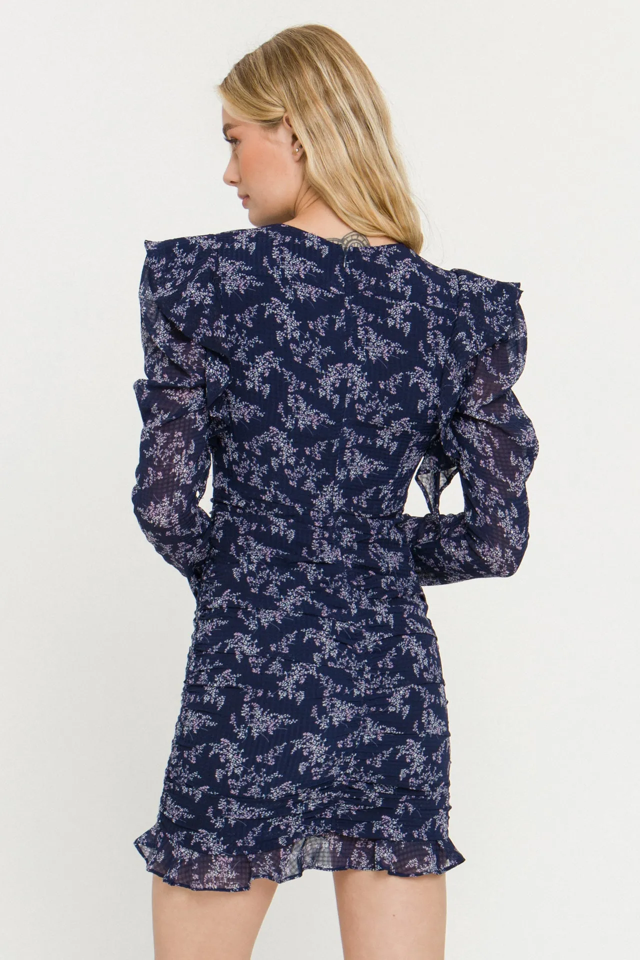 Floral Ruched Mini Dress sold by Endless Rose product image thumbnail 4