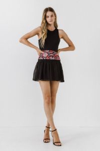 Dorian Embroidered Mini Skirt sold by Endless Rose