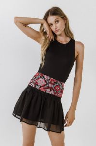 Dorian Embroidered Mini Skirt sold by Endless Rose