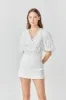 Laced V-Neck Puff Sleeve Top sold by Endless Rose