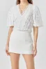 Laced V-Neck Puff Sleeve Top sold by Endless Rose