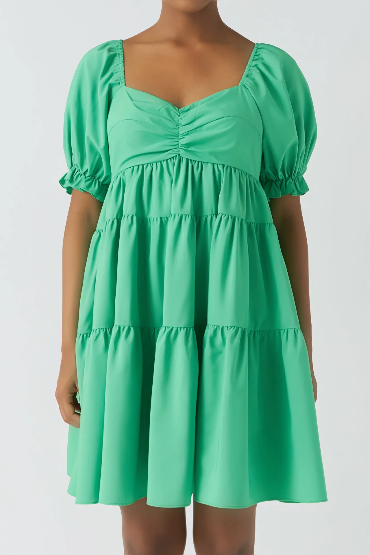 Classic Sweetheart Tiered Mini with Puff Sleeves sold by Endless Rose product image thumbnail 2