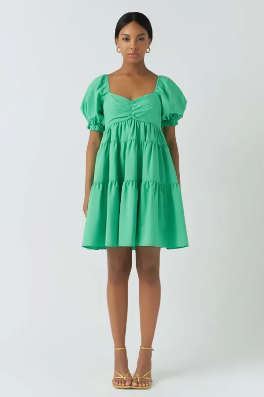 Classic Sweetheart Tiered Mini with Puff Sleeves sold by Endless Rose
