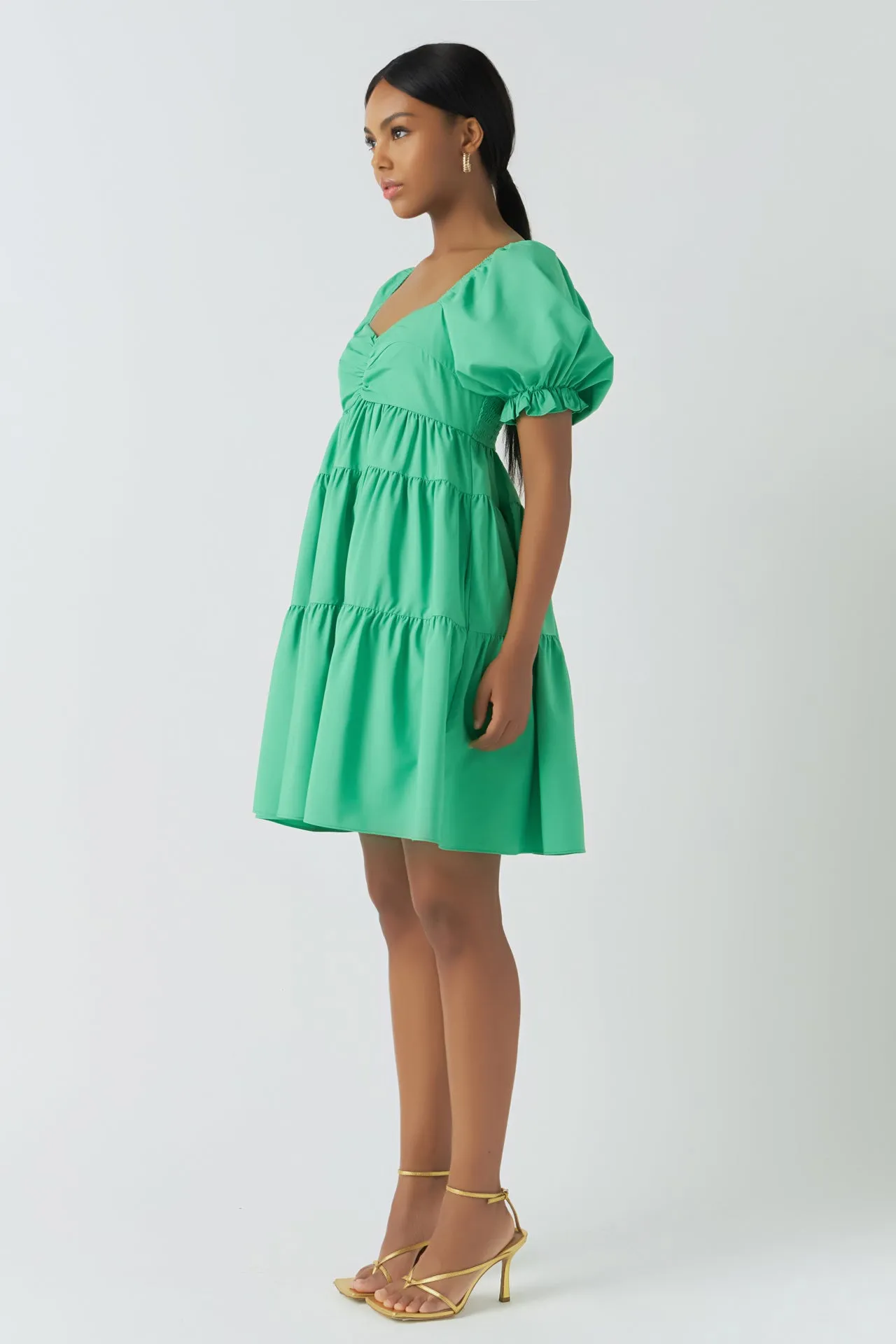 Classic Sweetheart Tiered Mini with Puff Sleeves sold by Endless Rose product image thumbnail 3