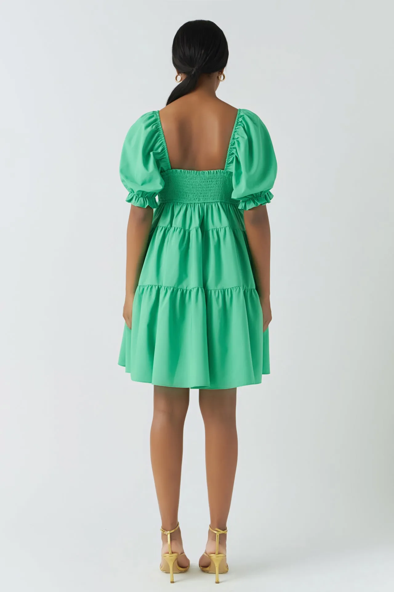 Classic Sweetheart Tiered Mini with Puff Sleeves sold by Endless Rose product image thumbnail 4