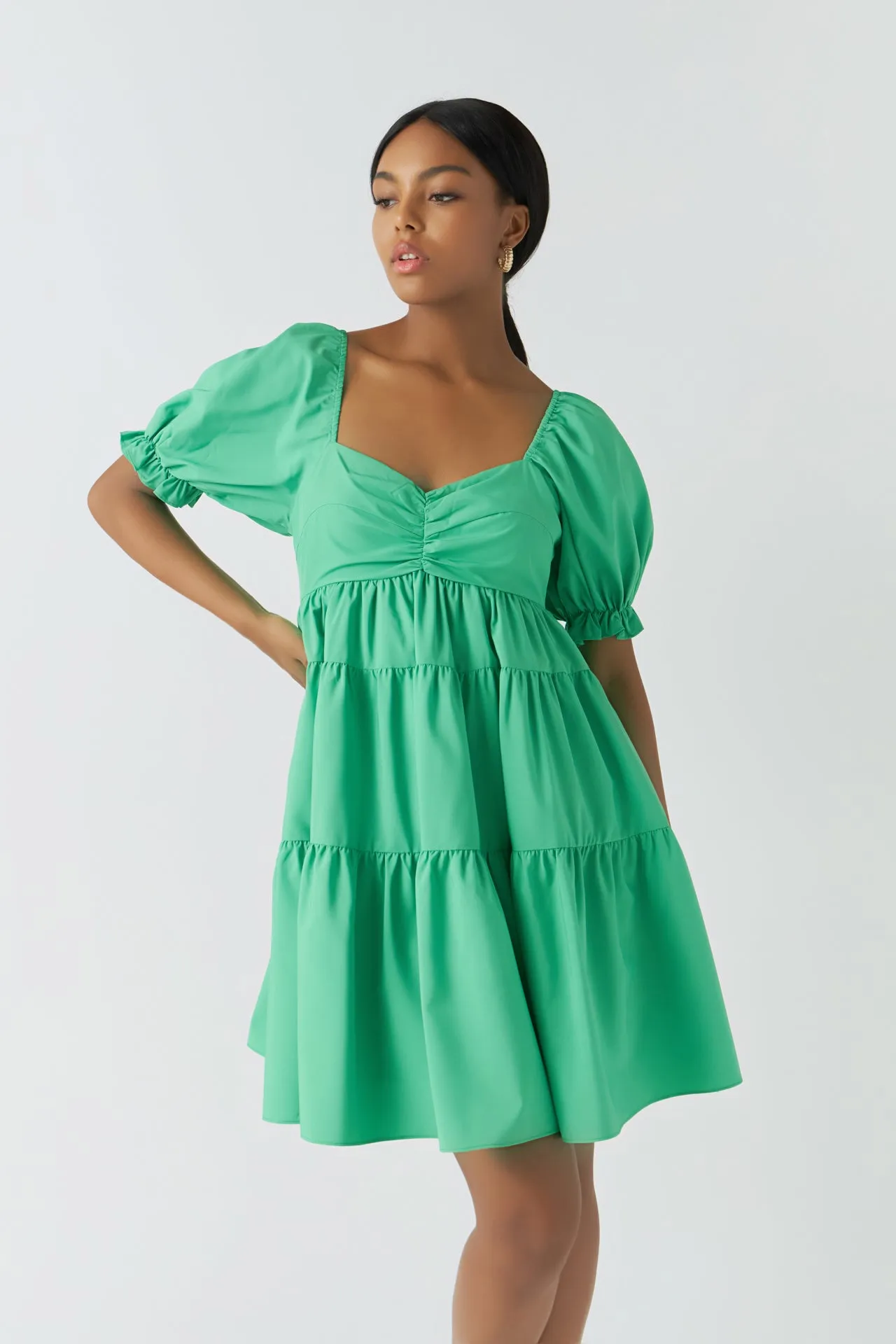 Classic Sweetheart Tiered Mini with Puff Sleeves sold by Endless Rose product image thumbnail 5