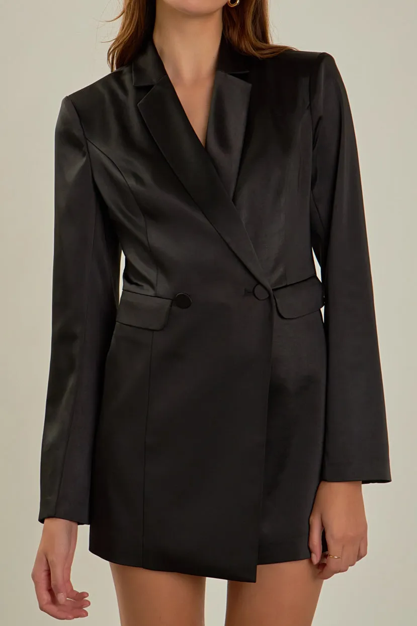 Satin Blazer Romper sold by Endless Rose product image thumbnail 2