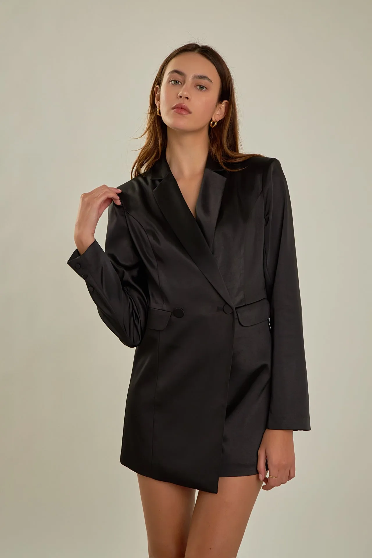 Satin Blazer Romper sold by Endless Rose product image thumbnail 3
