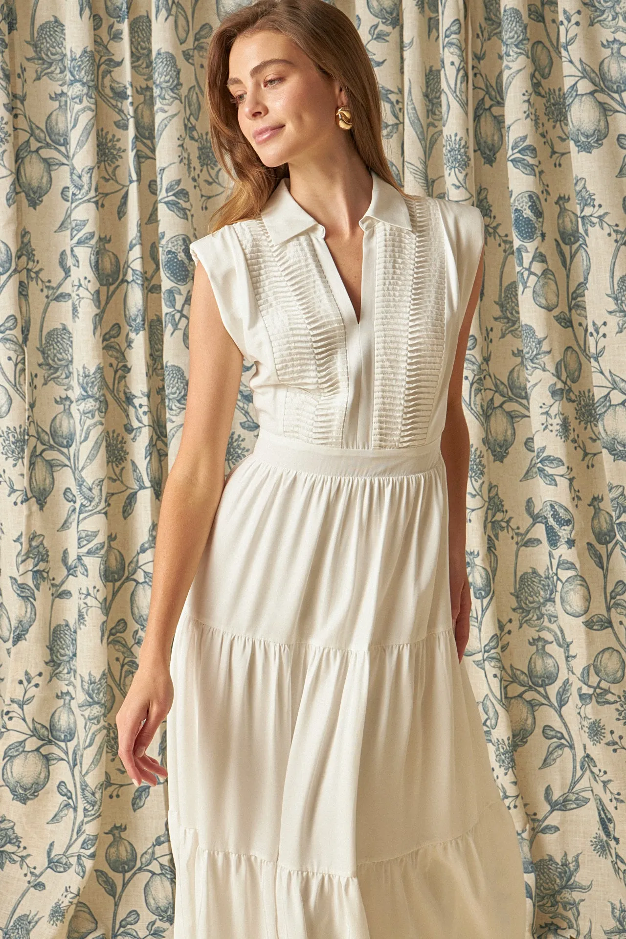 Pintuck Details Sleeveless Midi Dress sold by Endless Rose product image thumbnail 5