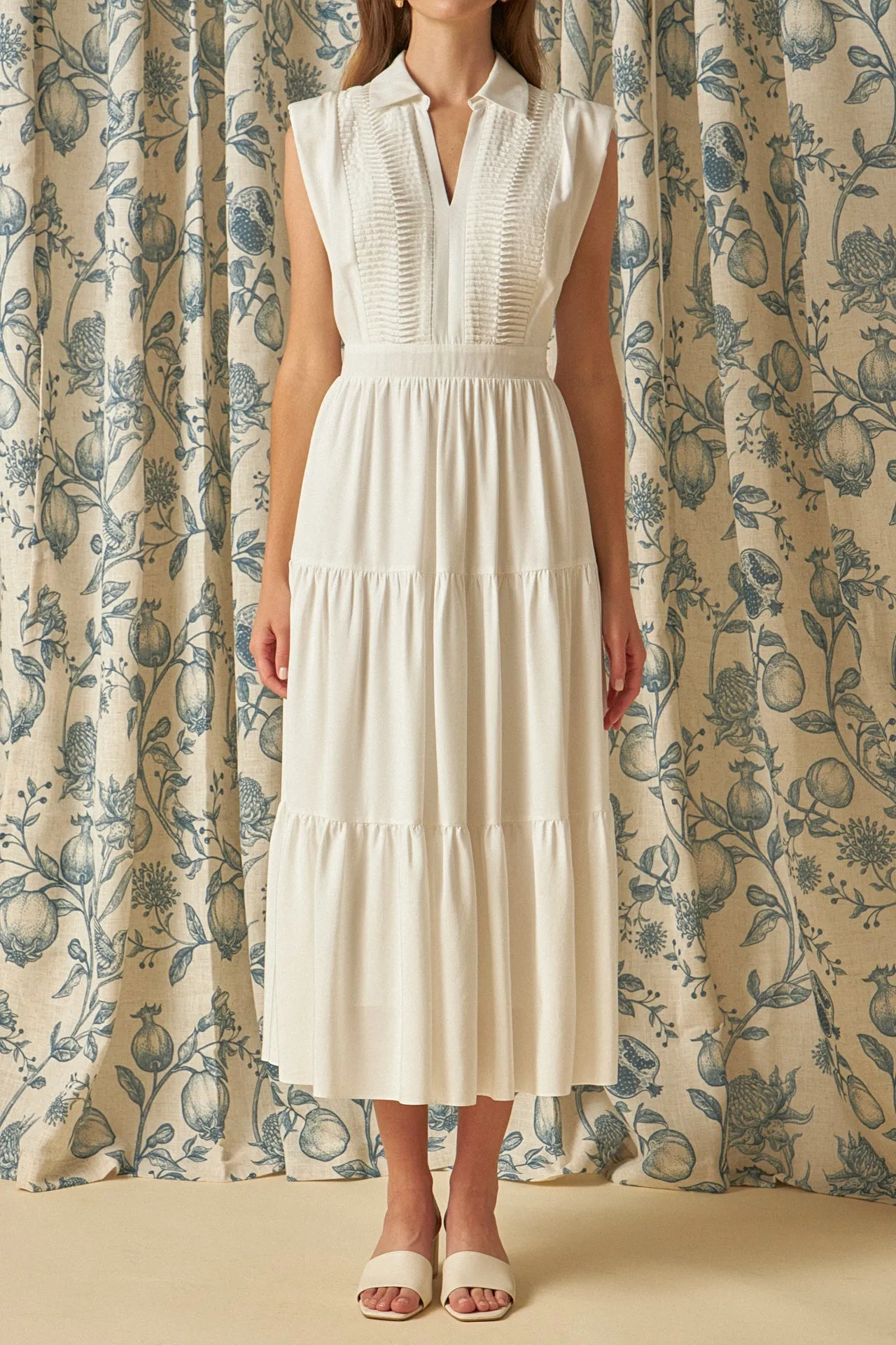 Pintuck Details Sleeveless Midi Dress sold by Endless Rose product image thumbnail 2
