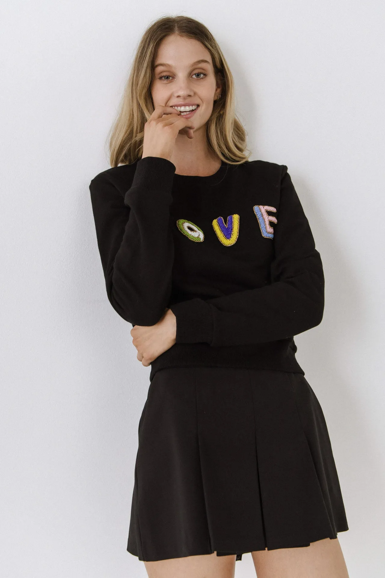 Beads Lettering Sweatshirt sold by Endless Rose product image thumbnail 5