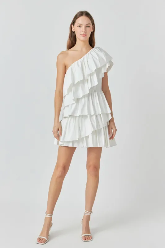 One-Shoulder Ruffled Mini Dress - Final Sale sold by Endless Rose