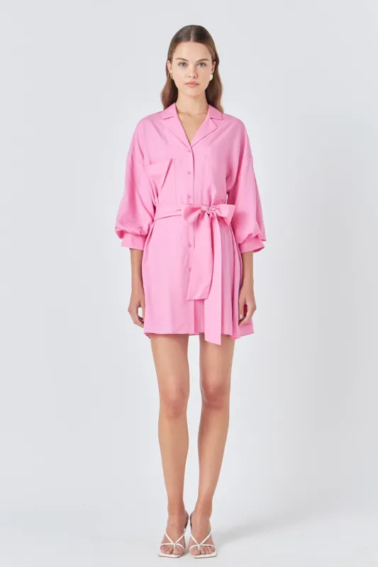 Belted Mini Shirt Dress sold by Endless Rose