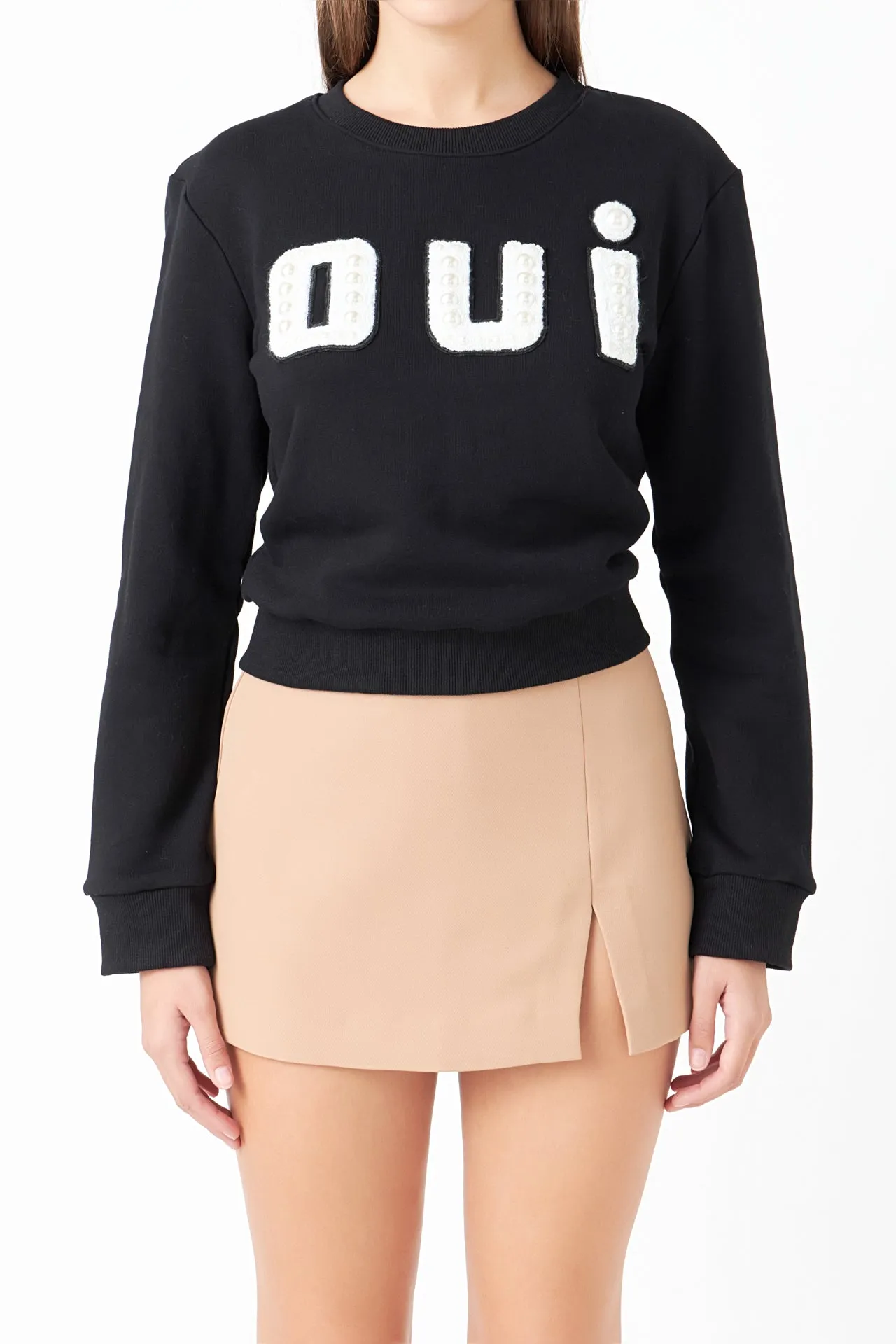 Oui Pearl Embellished Sweatshirt sold by Endless Rose product image thumbnail 2