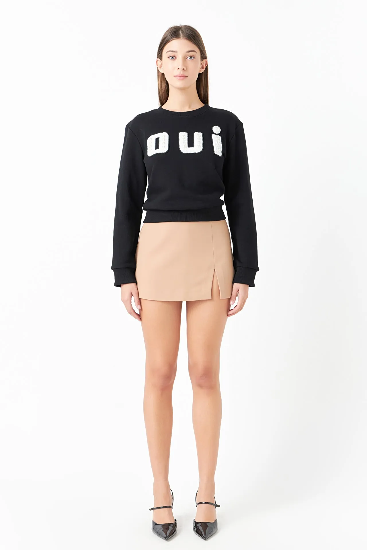 Oui Pearl Embellished Sweatshirt sold by Endless Rose