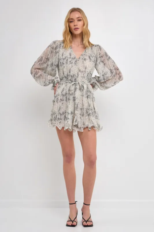 Speckled Pleated Romper sold by Endless Rose