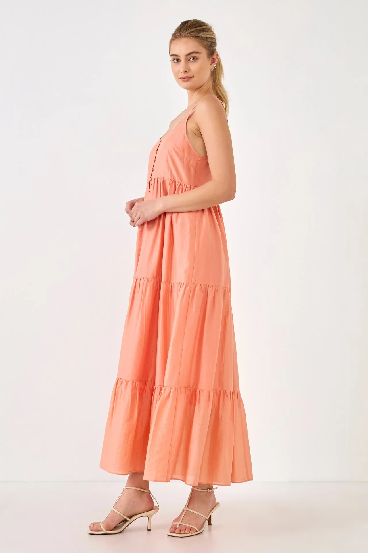 Button Detail Tiered Maxi Dress sold by Endless Rose product image thumbnail 3