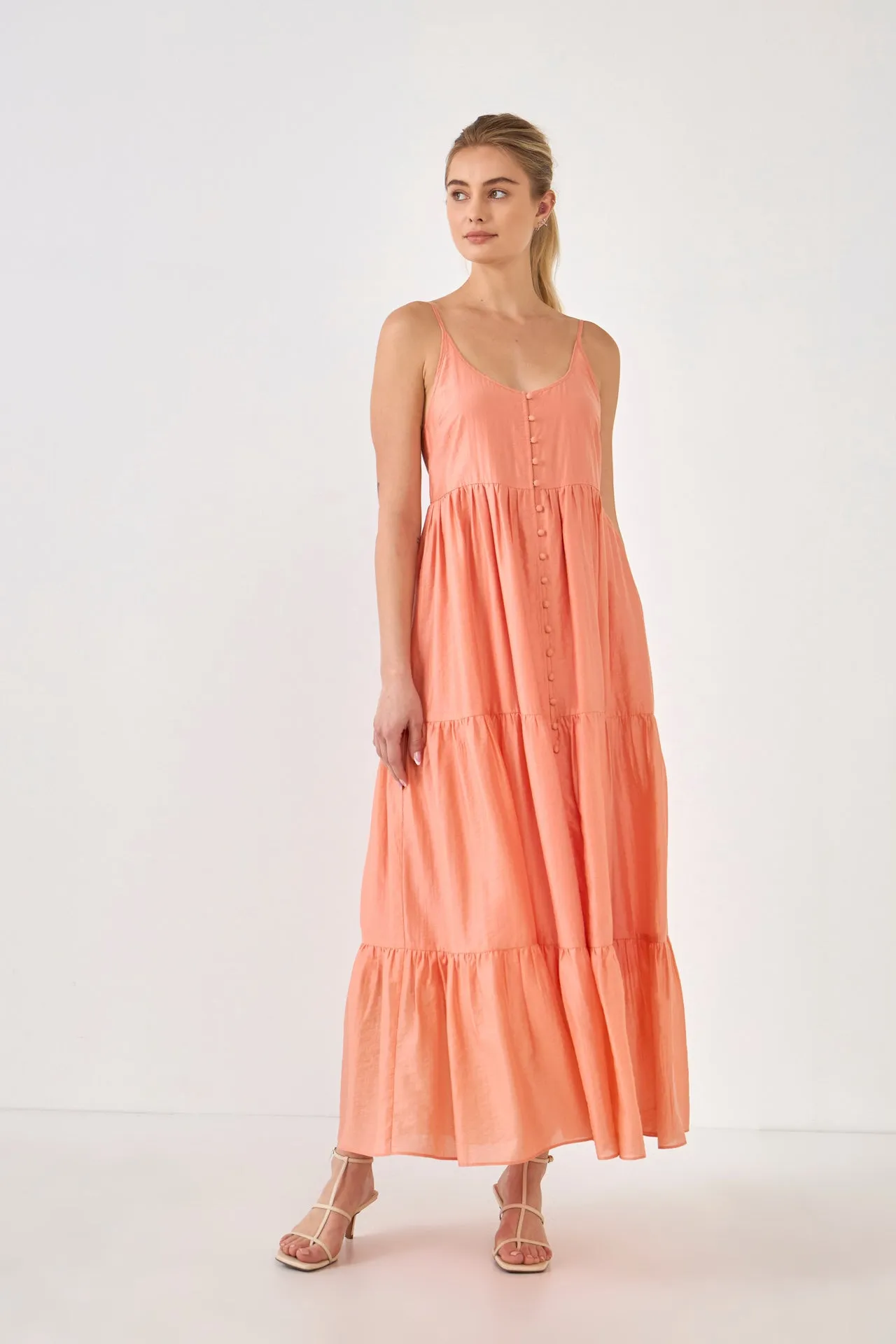 Button Detail Tiered Maxi Dress sold by Endless Rose product image thumbnail 5