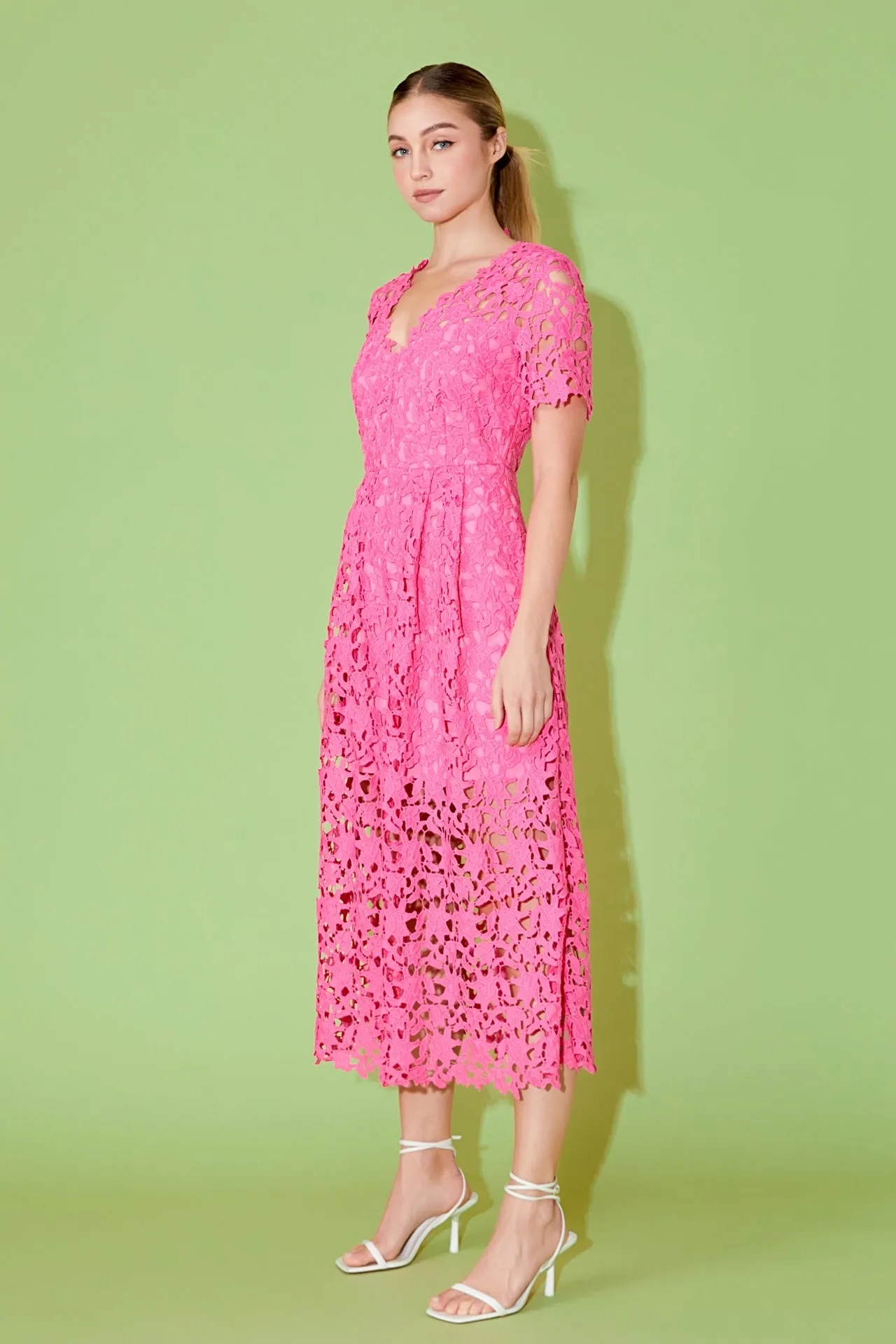 All Over Lace Short Sleeves Midi Dress - Final Sale sold by Endless Rose product image thumbnail 3