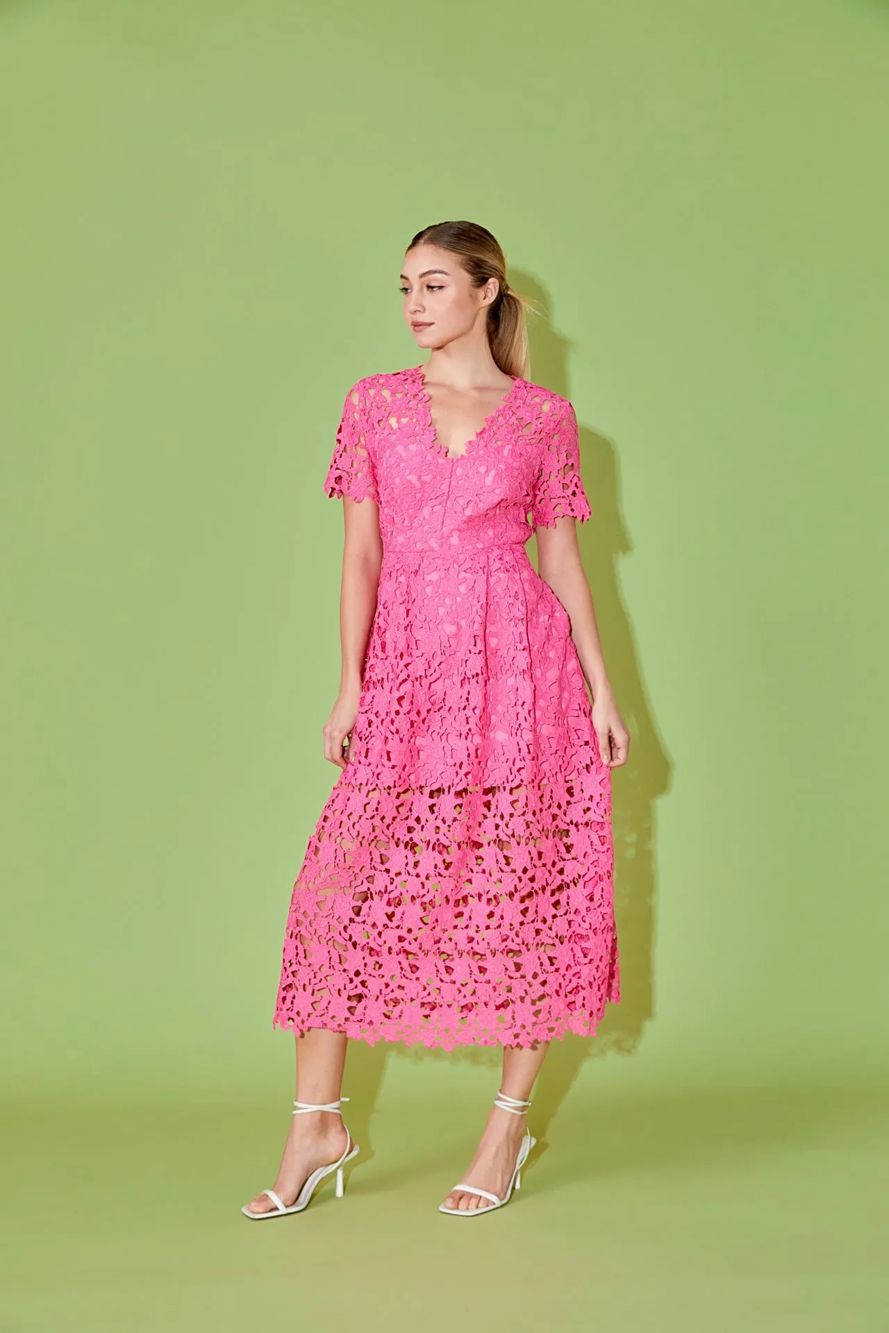 All Over Lace Short Sleeves Midi Dress - Final Sale sold by Endless Rose product image thumbnail 5