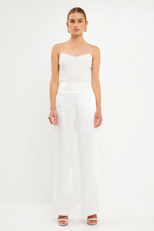 Satin Tuxedo Wide Leg Trousers sold by Endless Rose