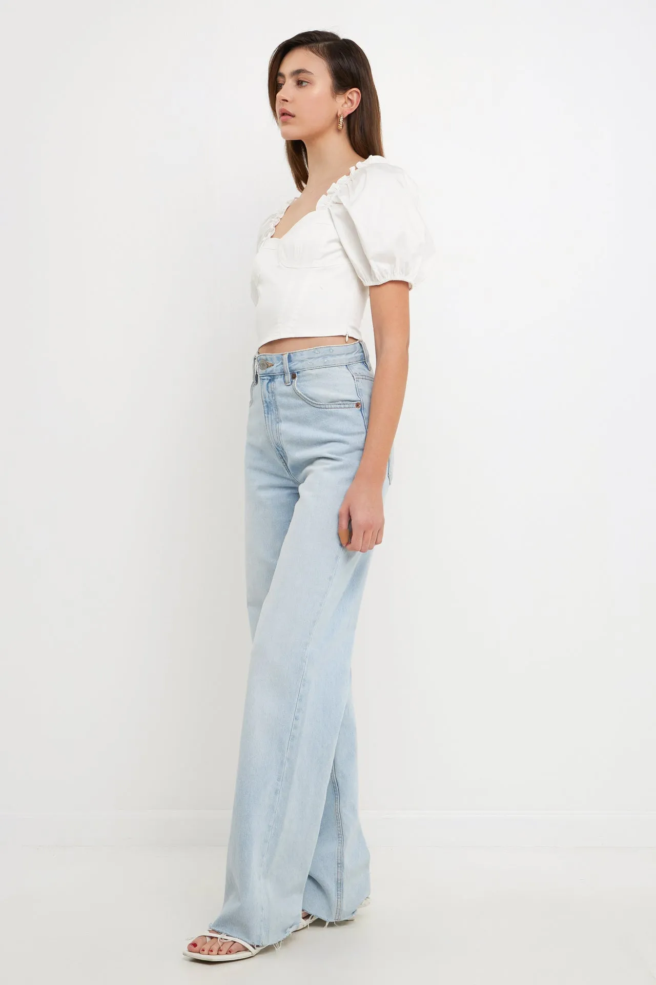 Short Puff Sleeve Cropped Top sold by Endless Rose product image thumbnail 3