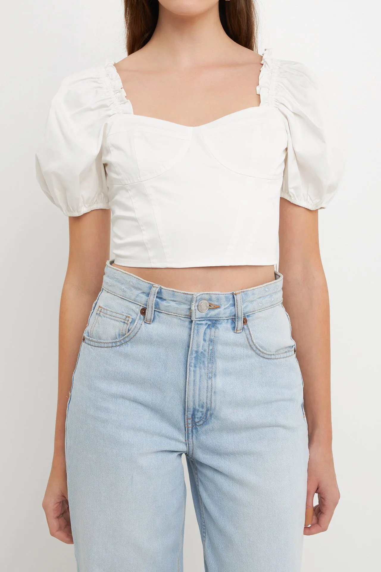 Short Puff Sleeve Cropped Top sold by Endless Rose product image thumbnail 2