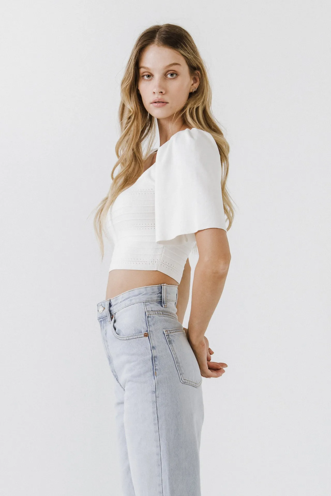 Square Neckline Short Sleeve Top sold by Endless Rose product image thumbnail 3