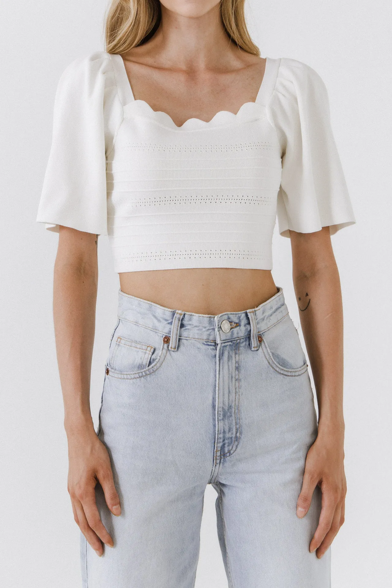 Square Neckline Short Sleeve Top sold by Endless Rose product image thumbnail 2