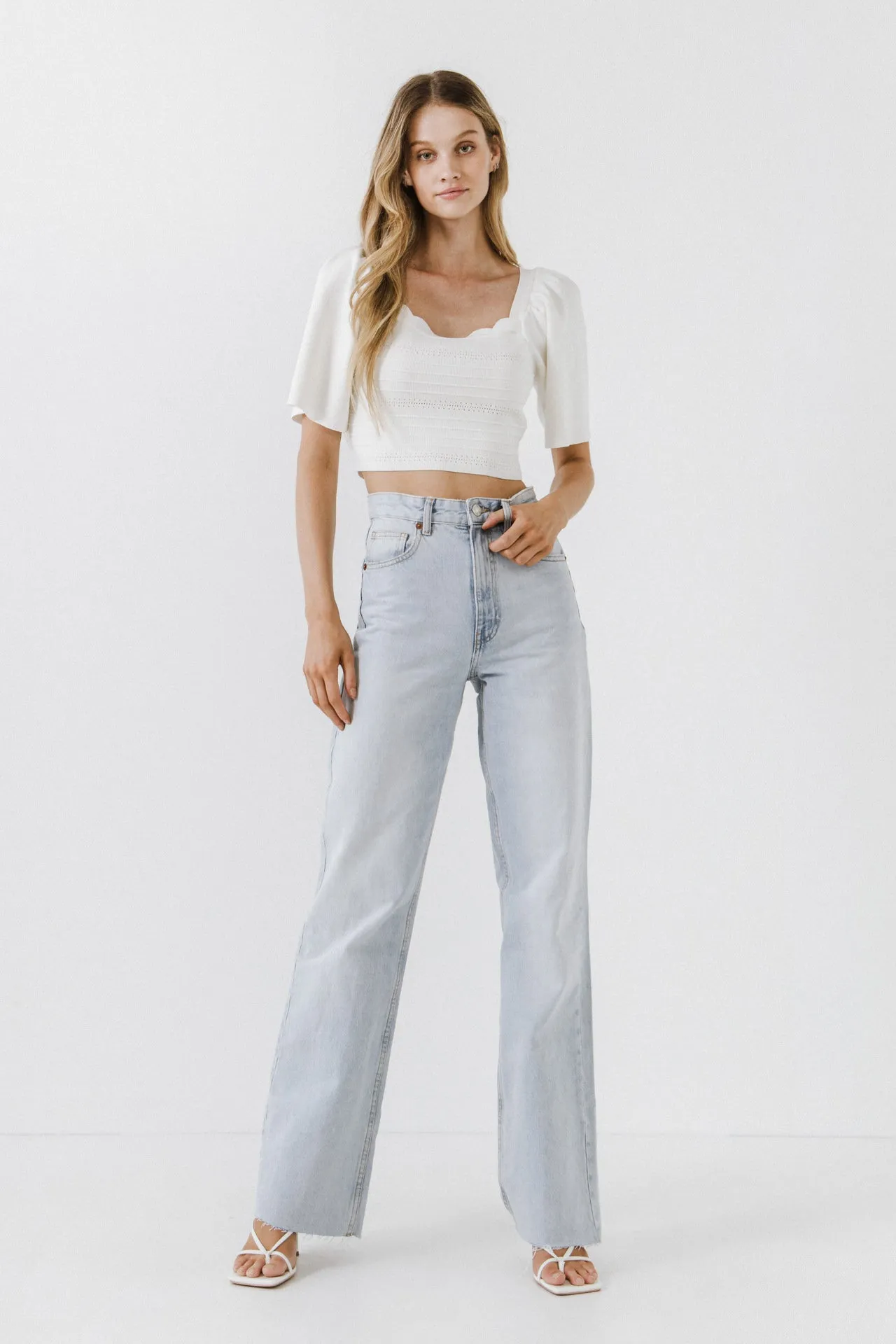 Square Neckline Short Sleeve Top sold by Endless Rose