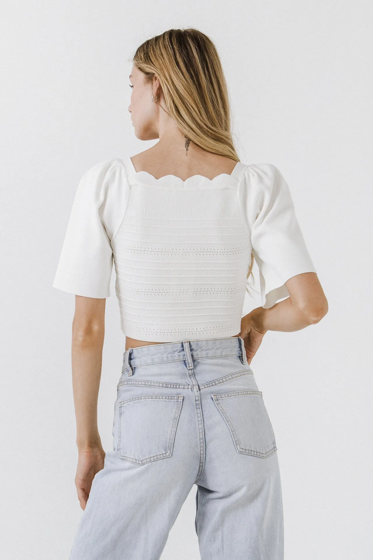 Square Neckline Short Sleeve Top sold by Endless Rose product image thumbnail 4