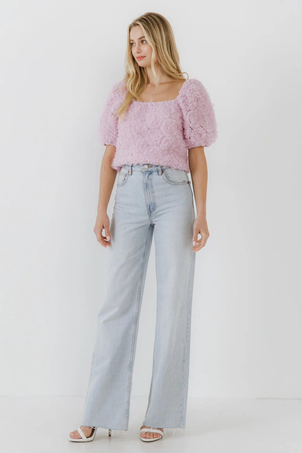 Mesh Fabric Floral Shape Top sold by Endless Rose product image thumbnail 4