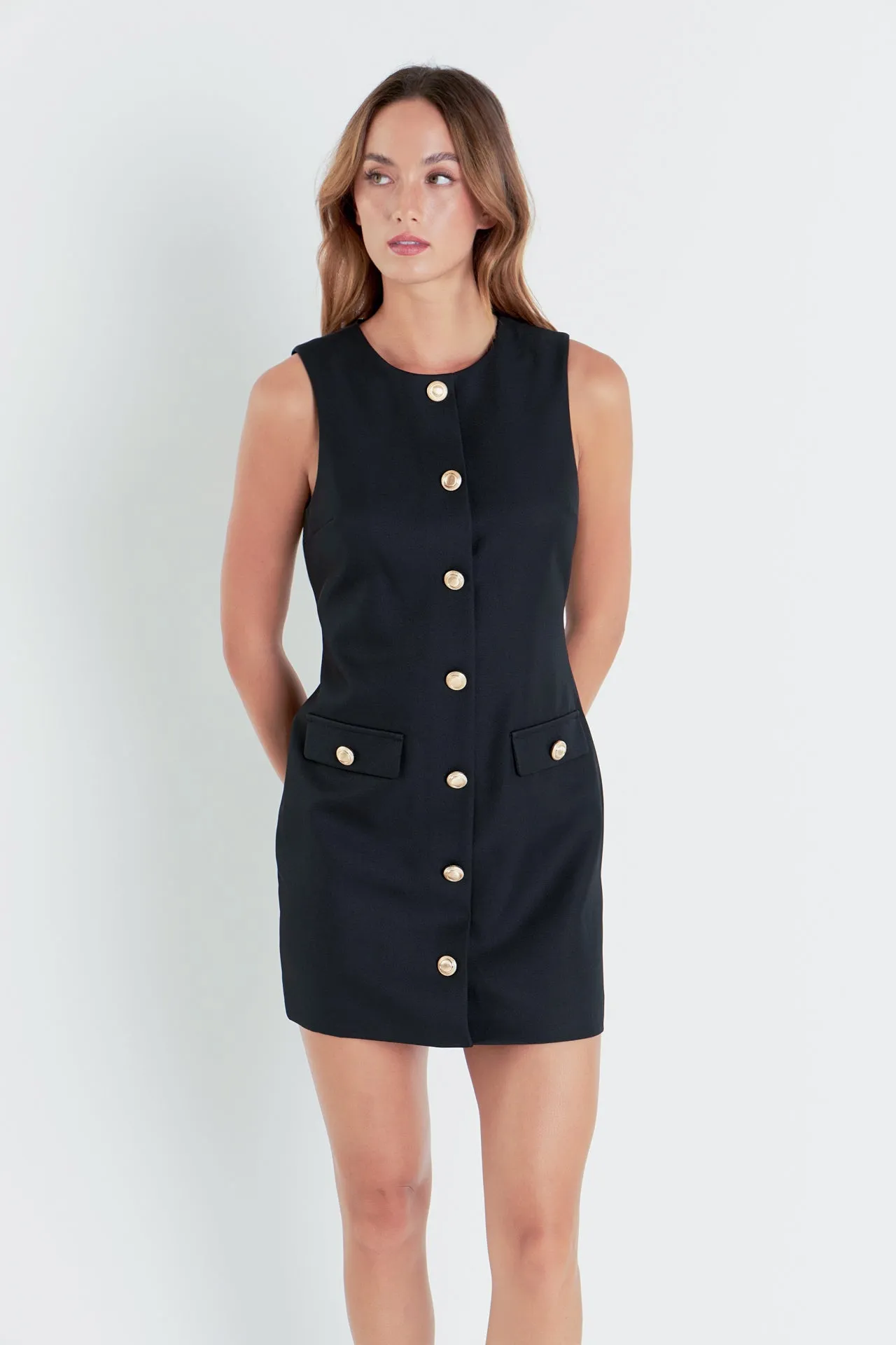 Classic Buttoned Mini Dress sold by Endless Rose product image thumbnail 5