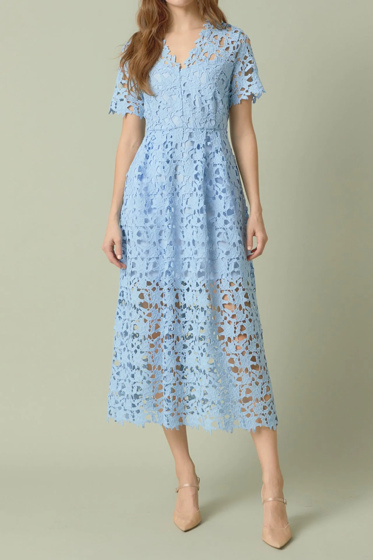 All Over Lace Short Sleeves Midi Dress - Final Sale sold by Endless Rose product image thumbnail 2