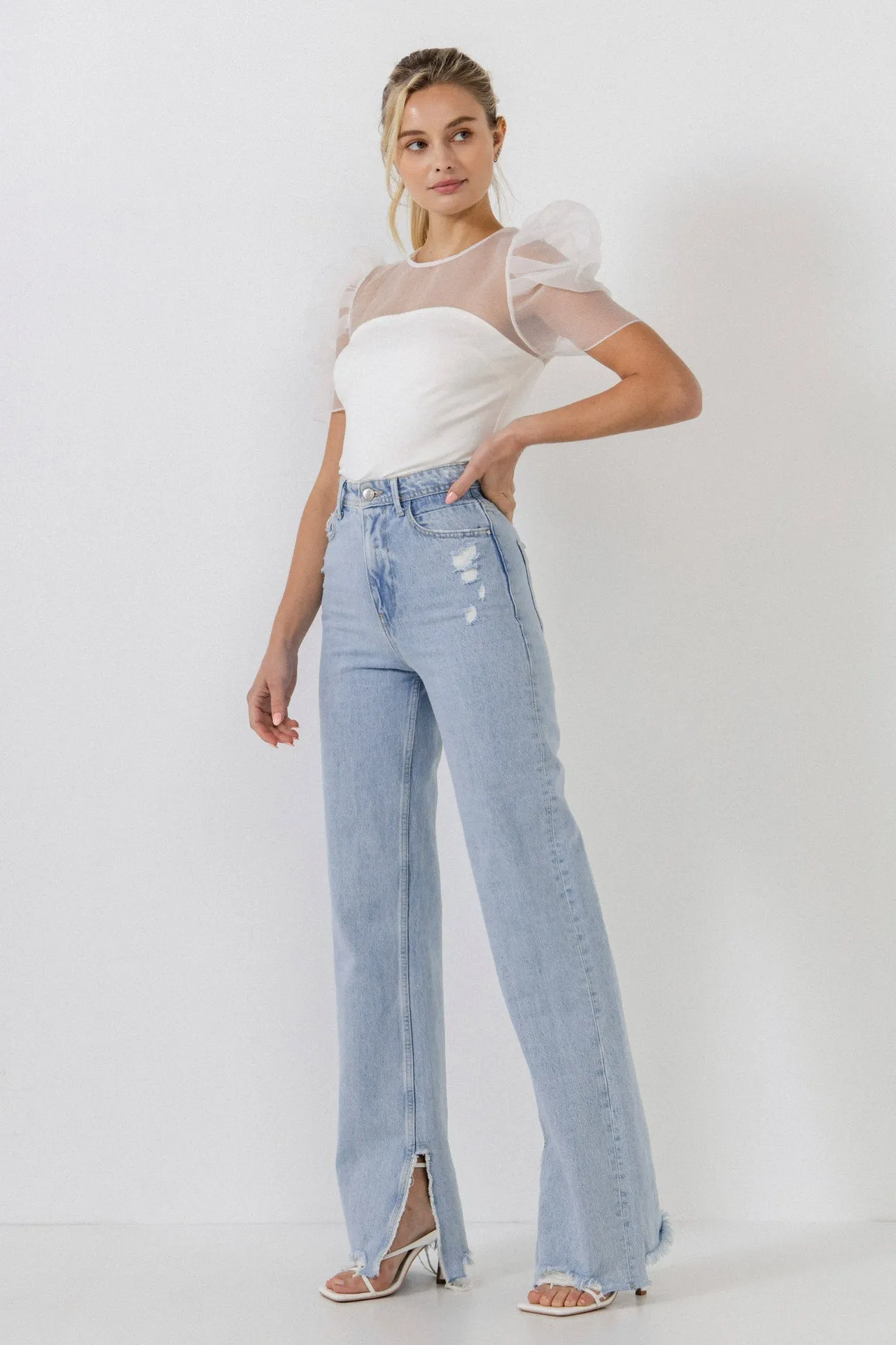 Knit with Organza Mixed Media Top sold by Endless Rose product image thumbnail 3