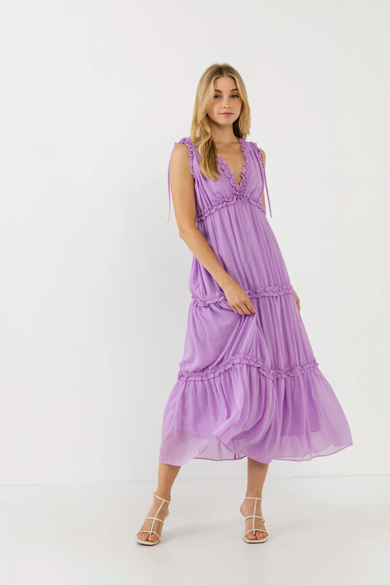 Flowy Maxi Dress with Ruffle sold by Endless Rose product image thumbnail 2