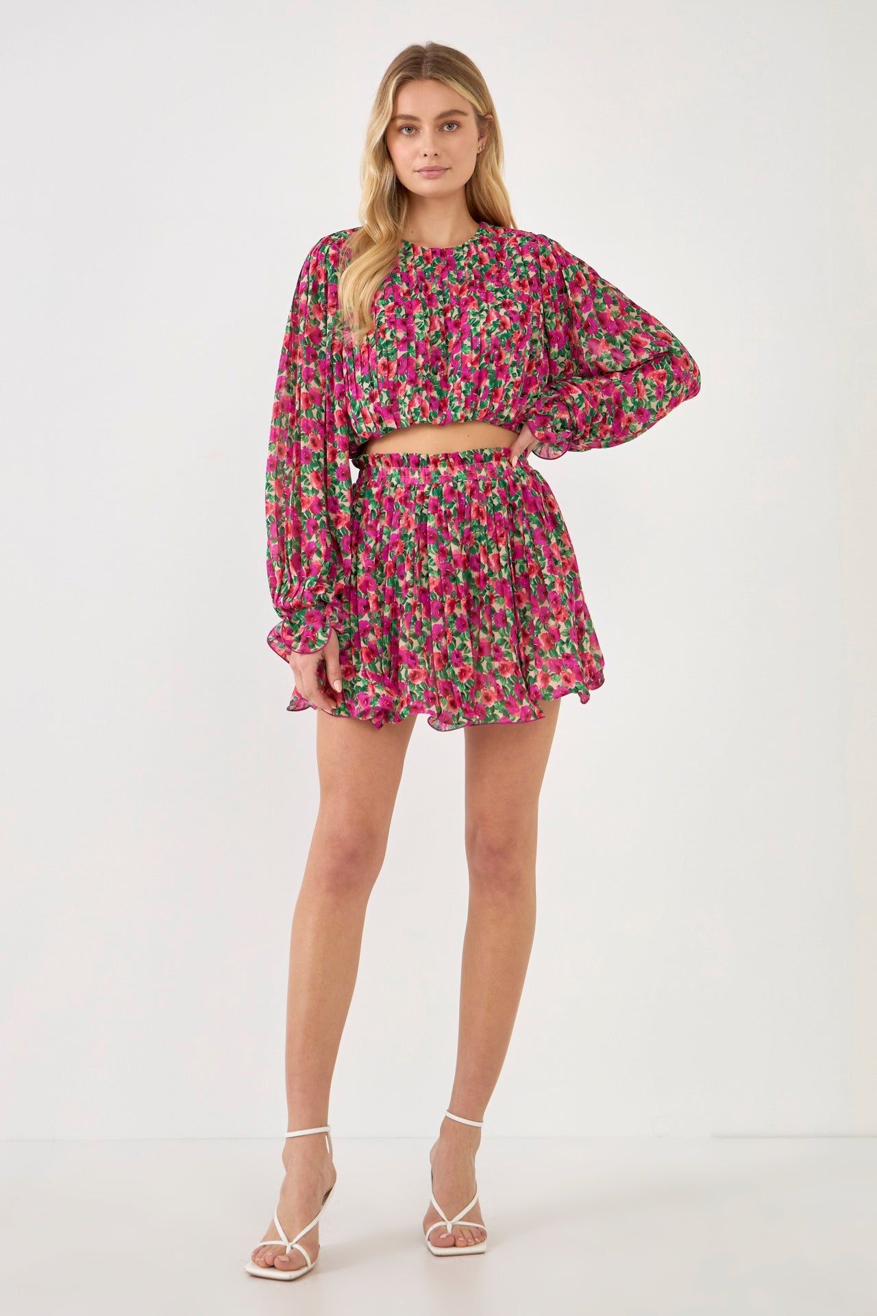 Floral Pleated Bubbled Top sold by Endless Rose product image thumbnail 2