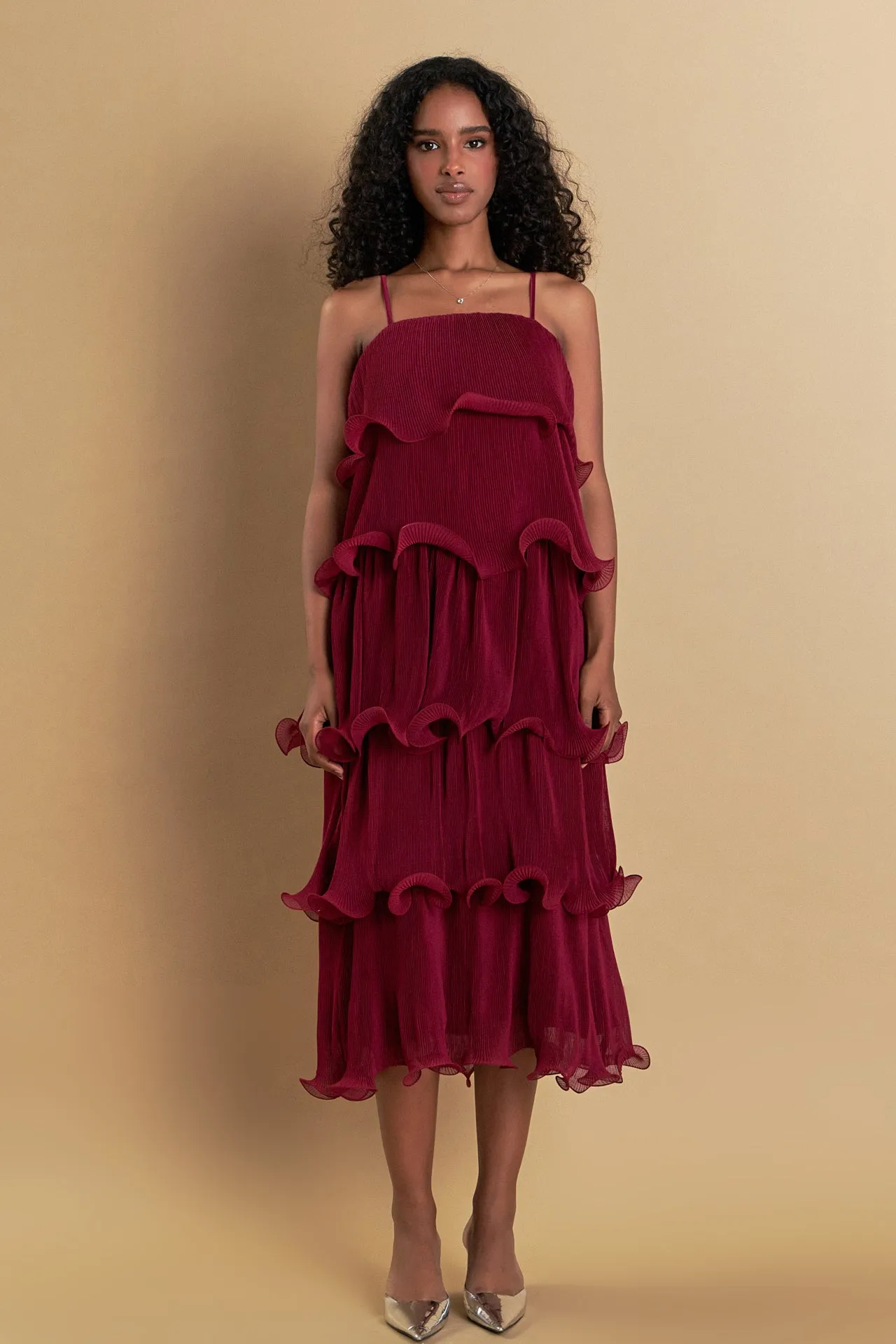 Pleated Tiered Long Dress sold by Endless Rose product image thumbnail 3