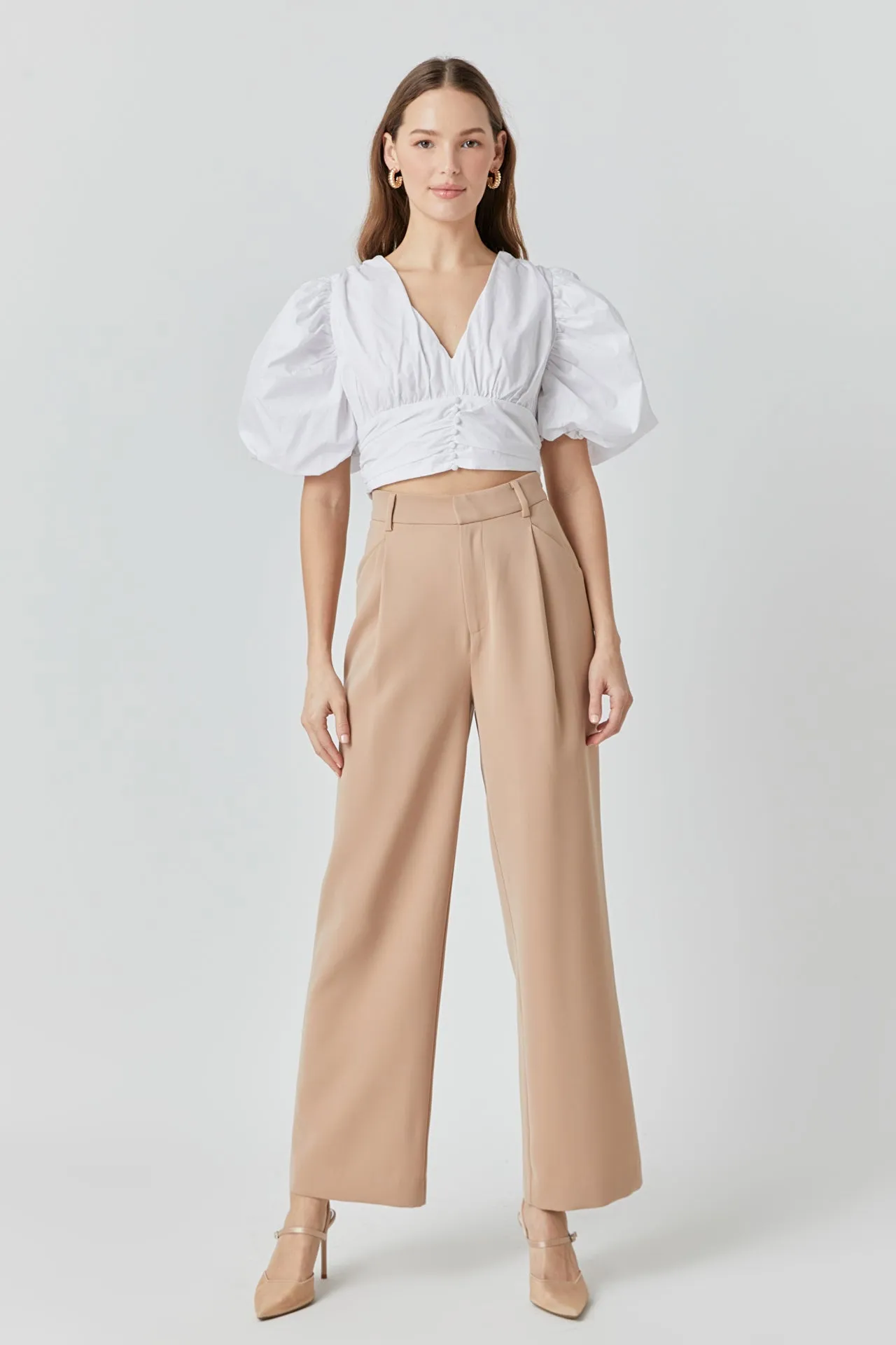 Blouson Sleeve Corset Waist Top sold by Endless Rose