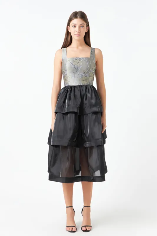 Floral Jacquard Midi Dress sold by Endless Rose