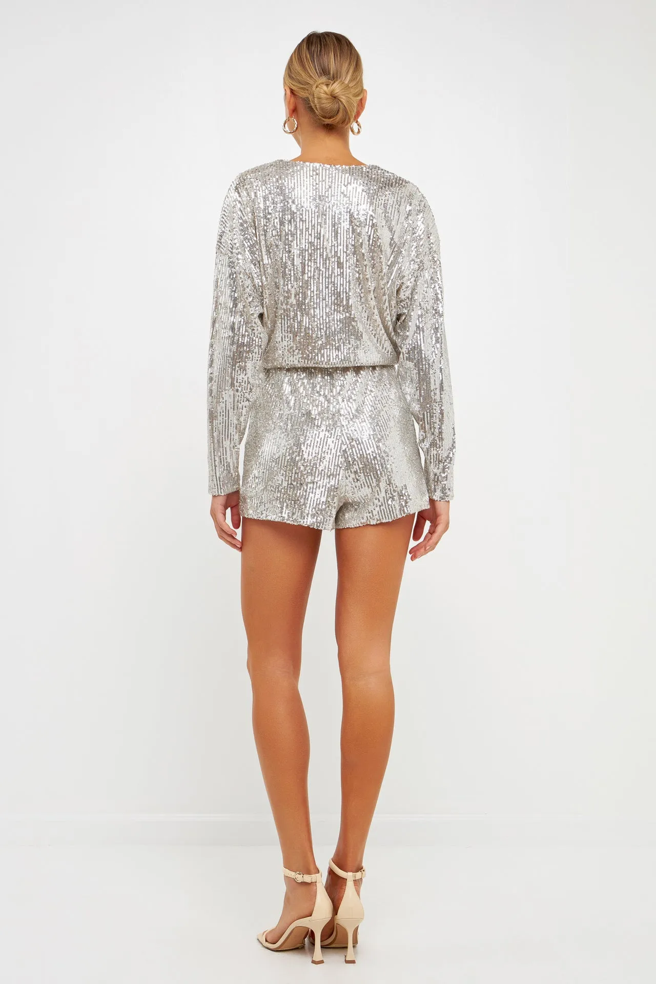 Sequin Wrap Romper sold by Endless Rose product image thumbnail 4